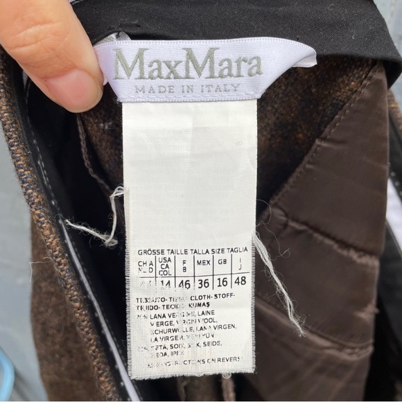 MaxMara Wool Silk Brown Tweed pants, size 44 - Picture 7 of 8